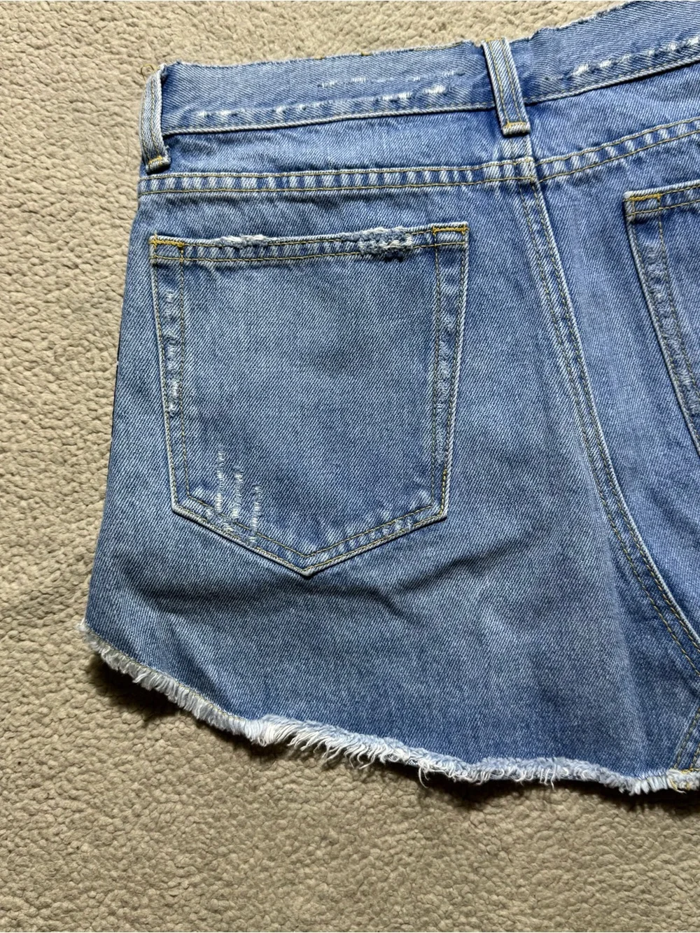 LF The Brand Skirt Womens 28 Adriana Blue Denim Distressed Button Fly Mini NEW